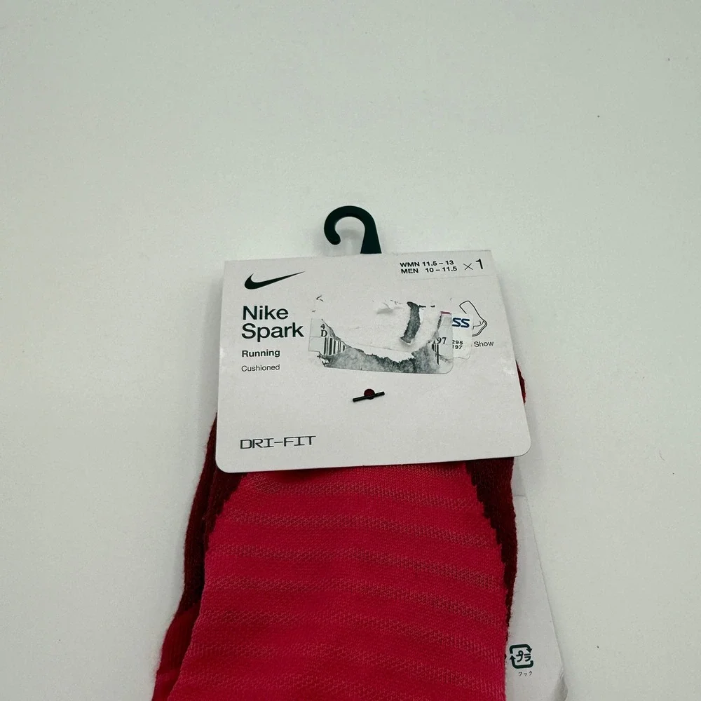 Nike Spark Running Socks‎ Mens 10-11.5 Pink Cushioned Dri-FIT Performance NEW